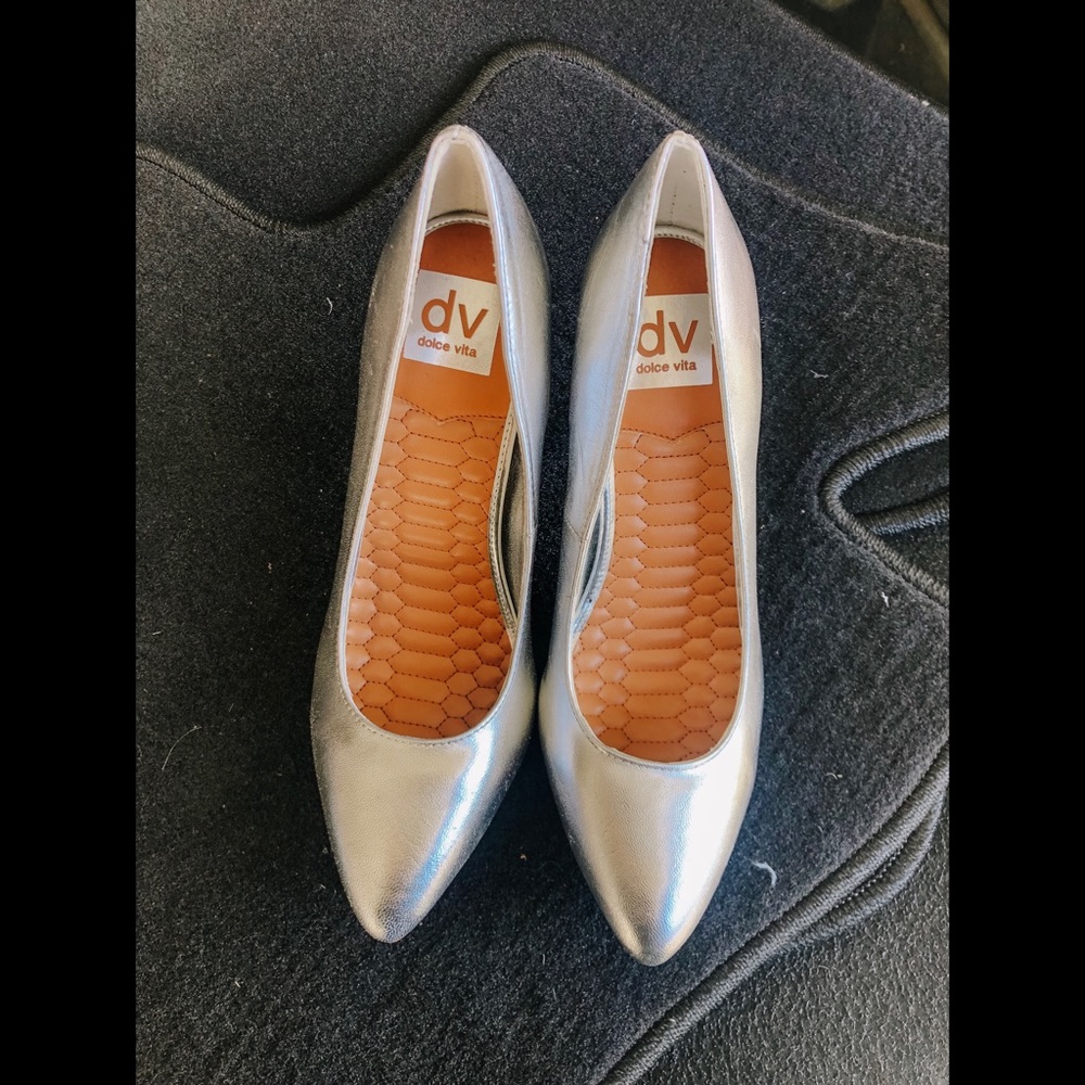 Metallic Silver heels!